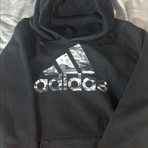 adidas Black Hoodie with Camouflage Logo